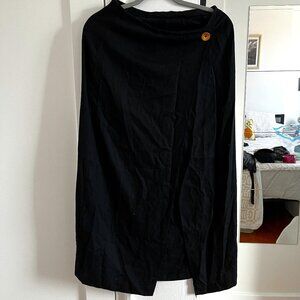 Black Wrap Maxi Skirt